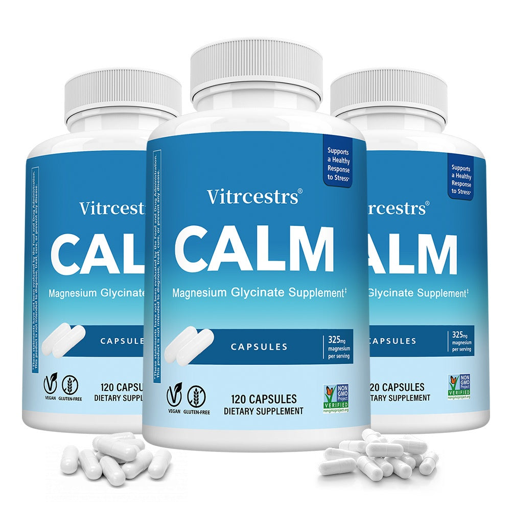 Vitrcestrs® Calm Magnesium Glycinate Supplement | 325mg Stress & Relaxation Support