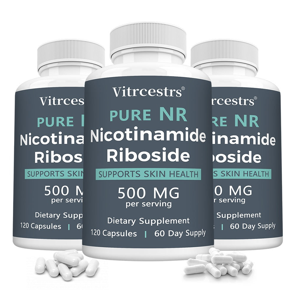 Vitrcestrs® Pure NR Nicotinamide Riboside 500mg | Cellular Energy & Skin Health Capsules
