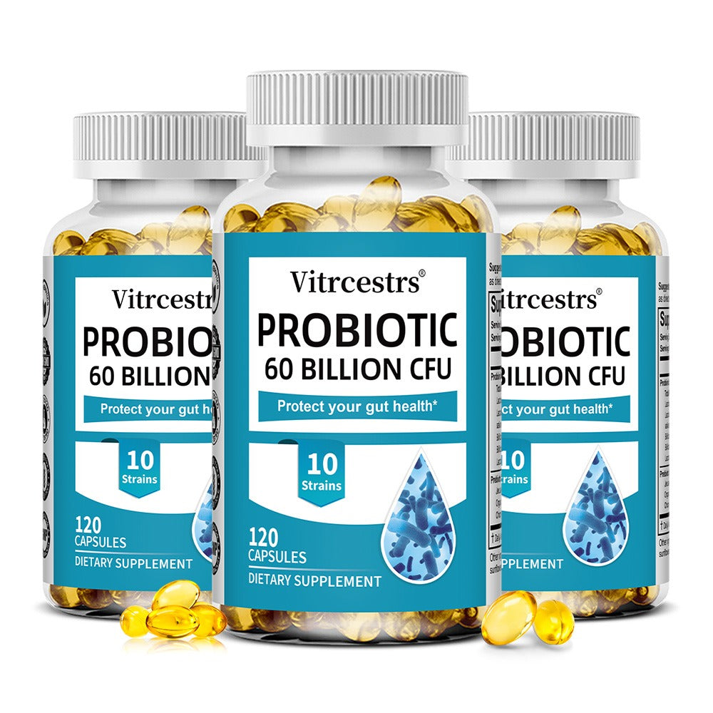 Vitrcestrs® Probiotic 60 Billion CFU | 10 Strains Gut Health & Digestive Support