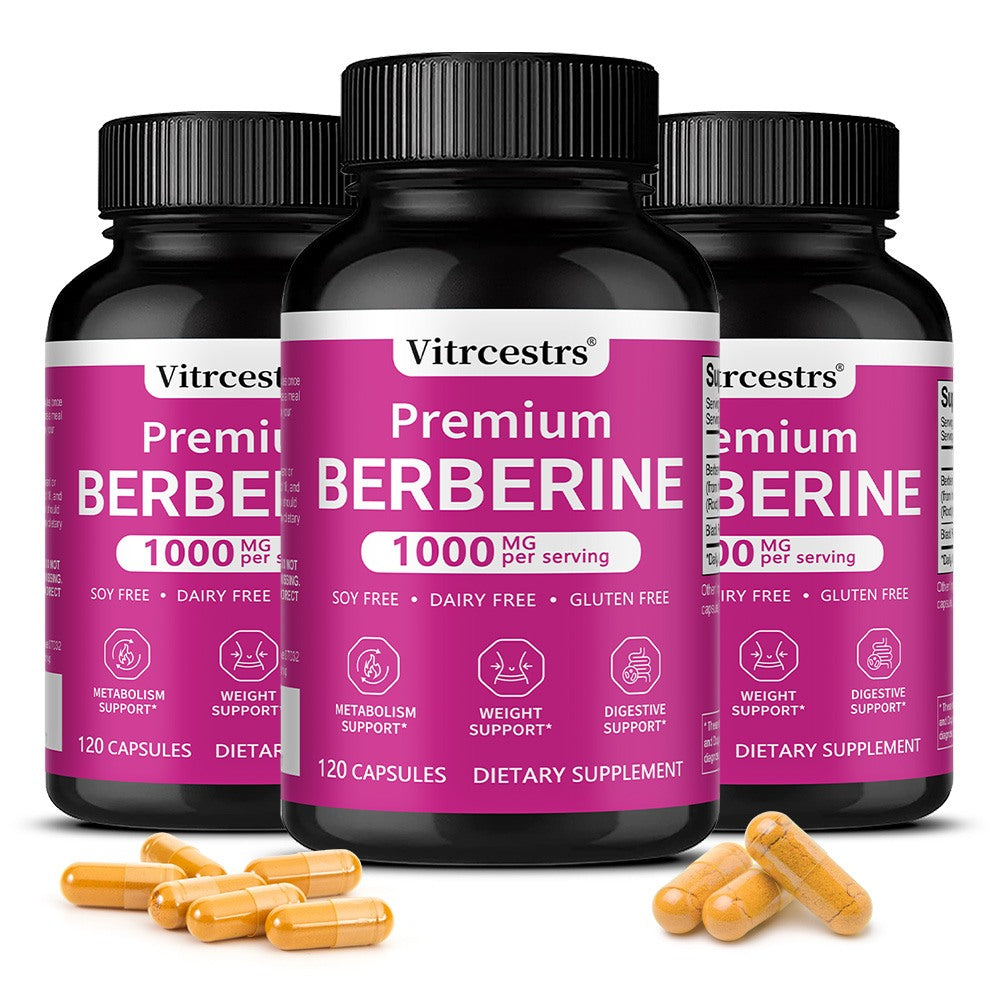 Vitrcestrs® Premium Berberine 1000mg | Metabolism & Weight Support Capsules