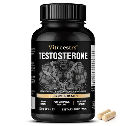 Vitrcestrs® Testosterone Support for Men | Tongkat Ali, Tribulus & Ashwagandha Complex