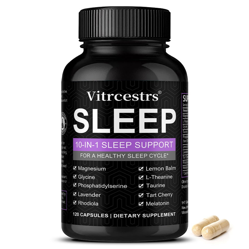 Vitrcestrs® Sleep 10-in-1 Support Capsules | Advanced Healthy Sleep Cycle Formula
