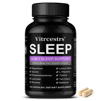 Vitrcestrs® Sleep 10-in-1 Support Capsules | Advanced Healthy Sleep Cycle Formula