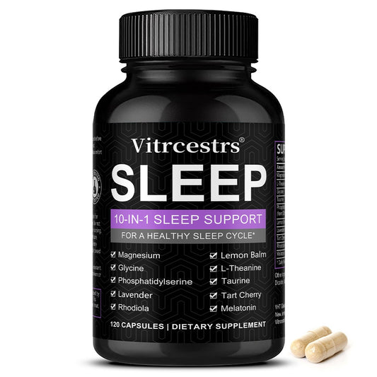 Vitrcestrs® Sleep 10-in-1 Support Capsules | Advanced Healthy Sleep Cycle Formula