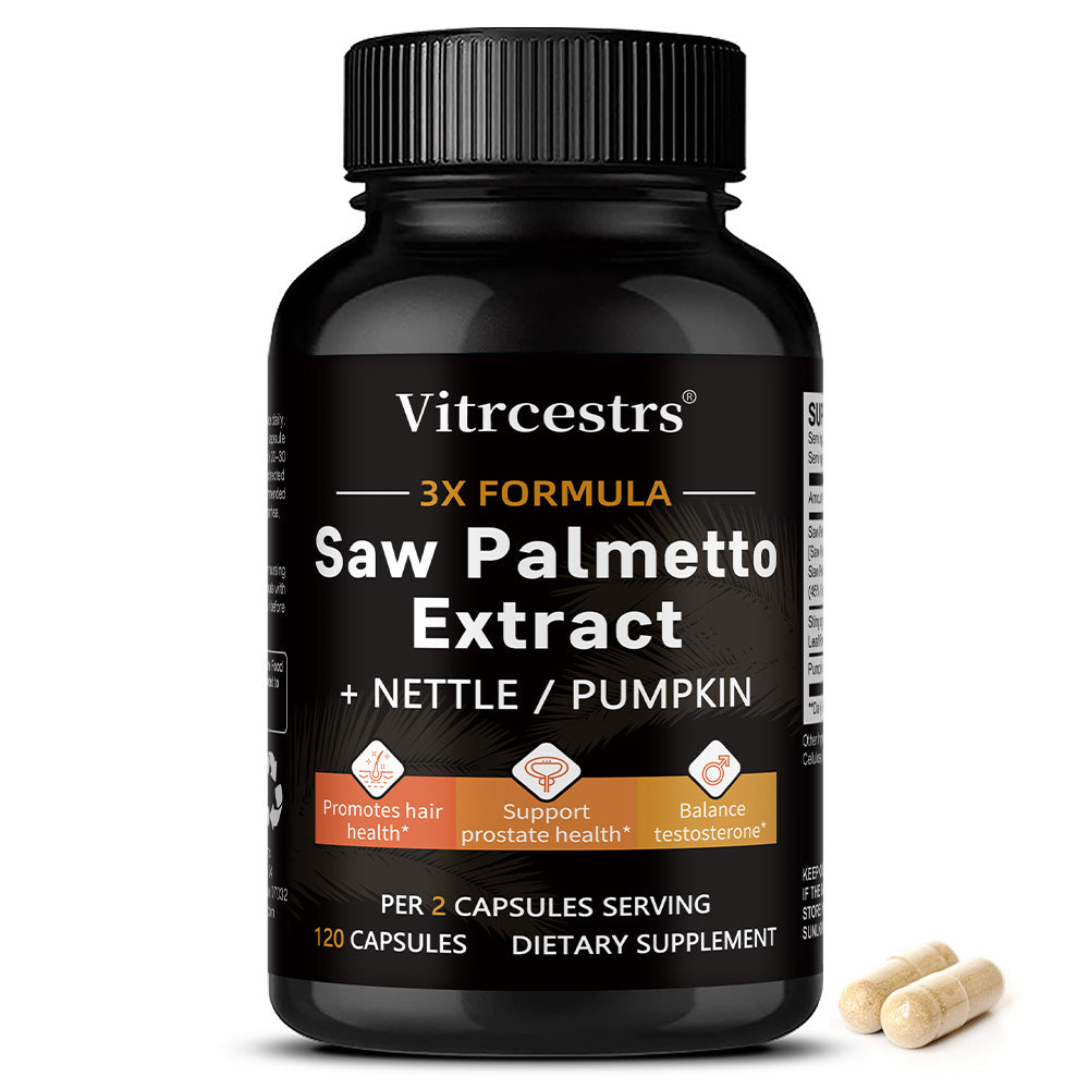 Vitrcestrs® Saw Palmetto Extract 3X Formula | Prostate, Hair & Testosterone Support