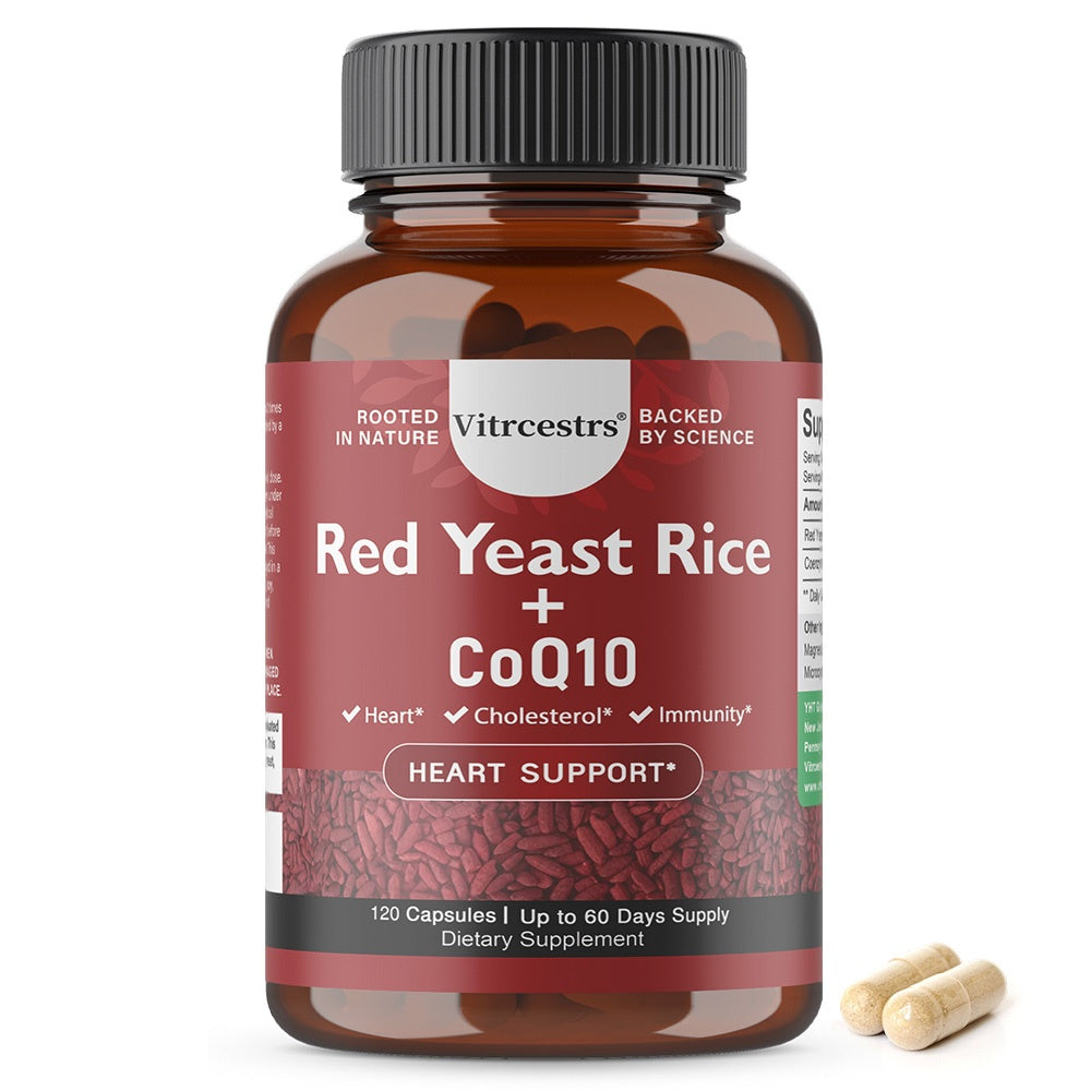 Vitrcestrs® Red Yeast Rice + CoQ10 Capsules | Heart & Healthy Cholesterol Support