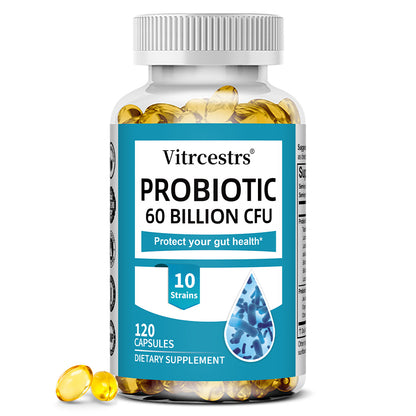 Vitrcestrs® Probiotic 60 Billion CFU | 10 Strains Gut Health & Digestive Support