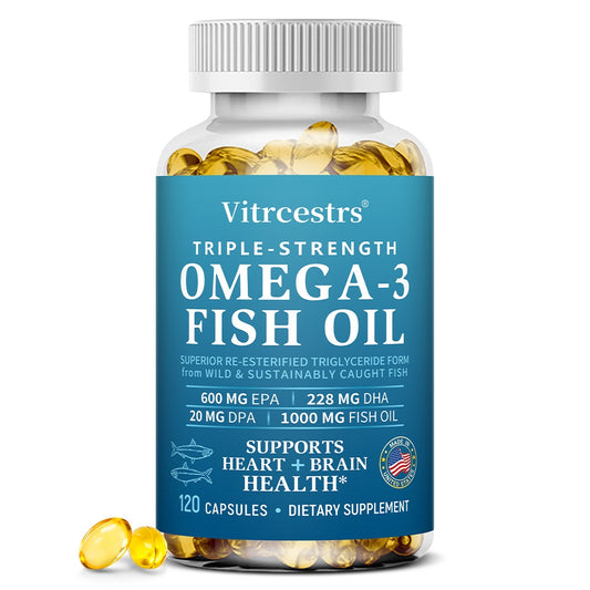 Vitrcestrs® Triple-Strength Omega-3 Fish Oil 1000mg | Heart & Brain Health Support