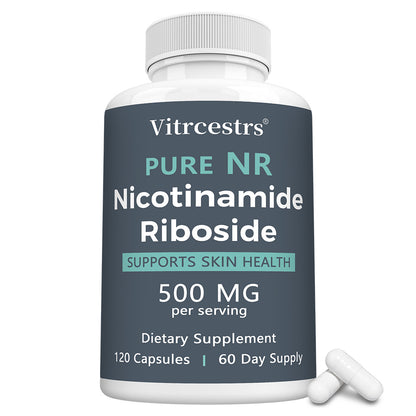 Vitrcestrs® Pure NR Nicotinamide Riboside 500mg | Cellular Energy & Skin Health Capsules