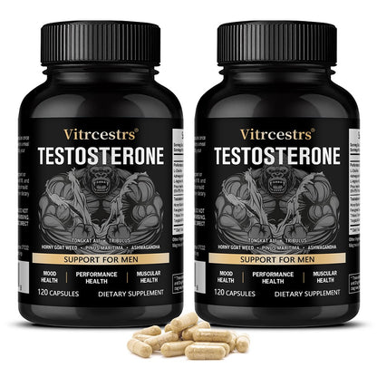 Vitrcestrs® Testosterone Support for Men | Tongkat Ali, Tribulus & Ashwagandha Complex