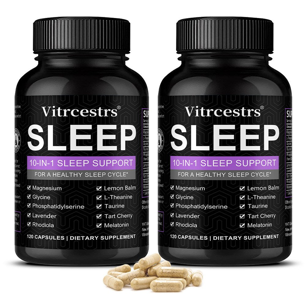 Vitrcestrs® Sleep 10-in-1 Support Capsules | Advanced Healthy Sleep Cycle Formula