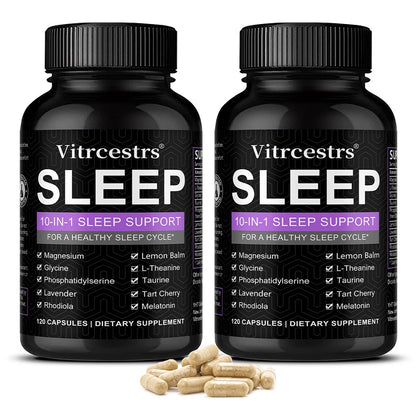 Vitrcestrs® Sleep 10-in-1 Support Capsules | Advanced Healthy Sleep Cycle Formula
