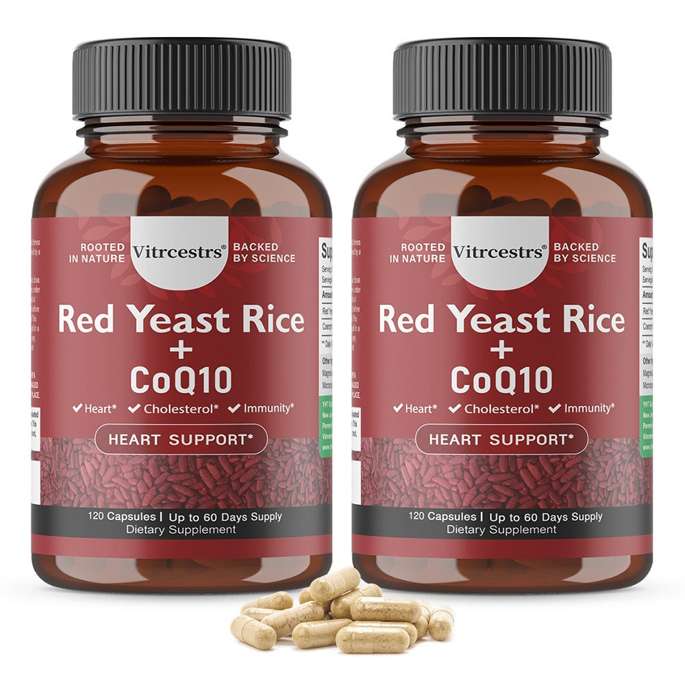 Vitrcestrs® Red Yeast Rice + CoQ10 Capsules | Heart & Healthy Cholesterol Support