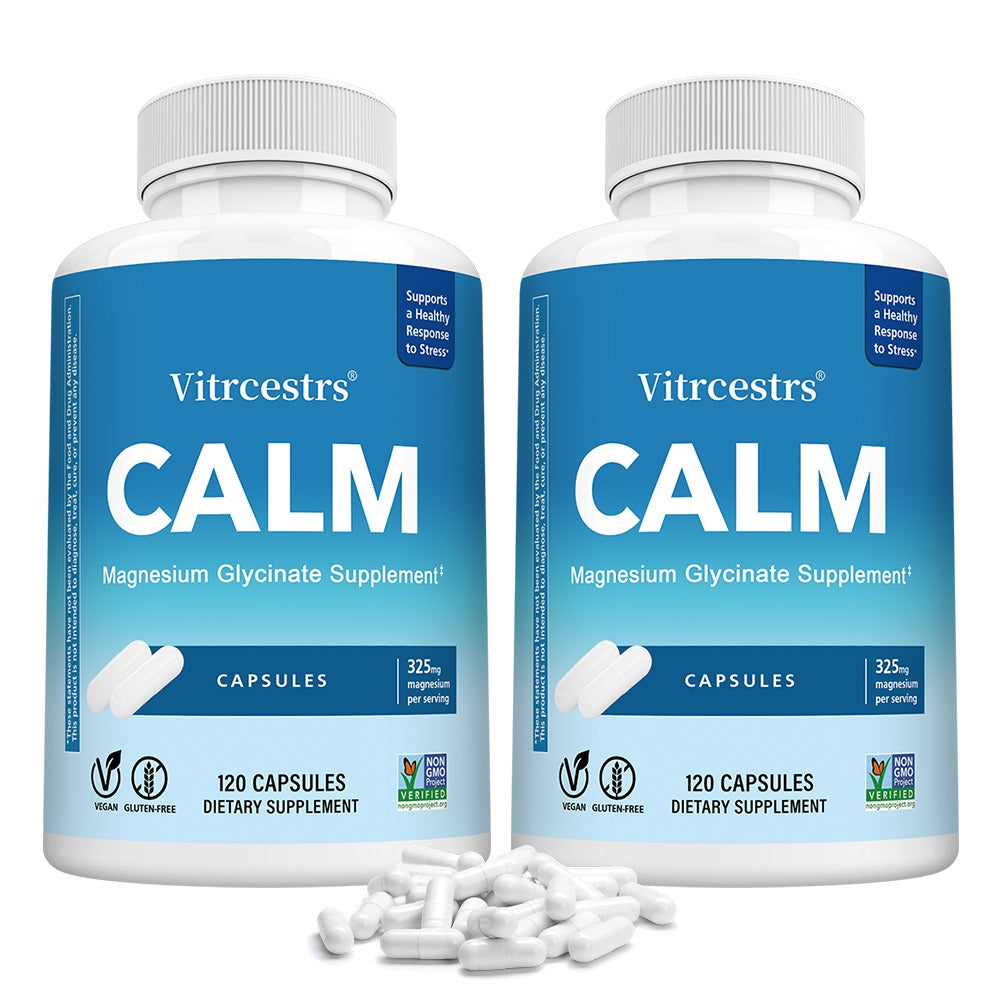 Vitrcestrs® Calm Magnesium Glycinate Supplement | 325mg Stress & Relaxation Support