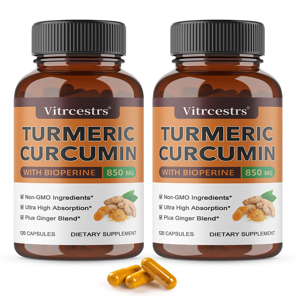 Vitrcestrs® Turmeric Curcumin 850mg with BioPerine & Ginger | Joint & Antioxidant Support