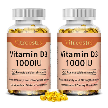 Vitrcestrs® Vitamin D3 1000IU | Bone Strength & Immune Support Capsules
