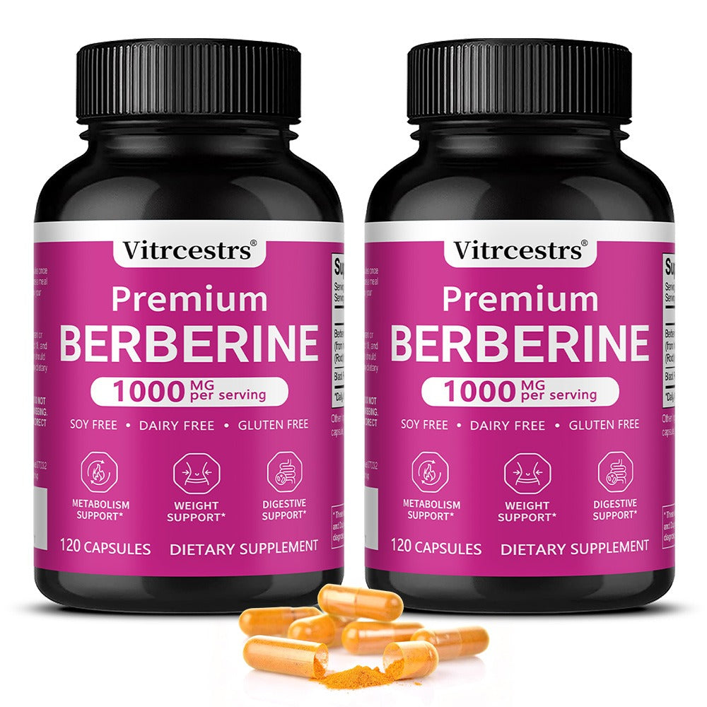 Vitrcestrs® Premium Berberine 1000mg | Metabolism & Weight Support Capsules