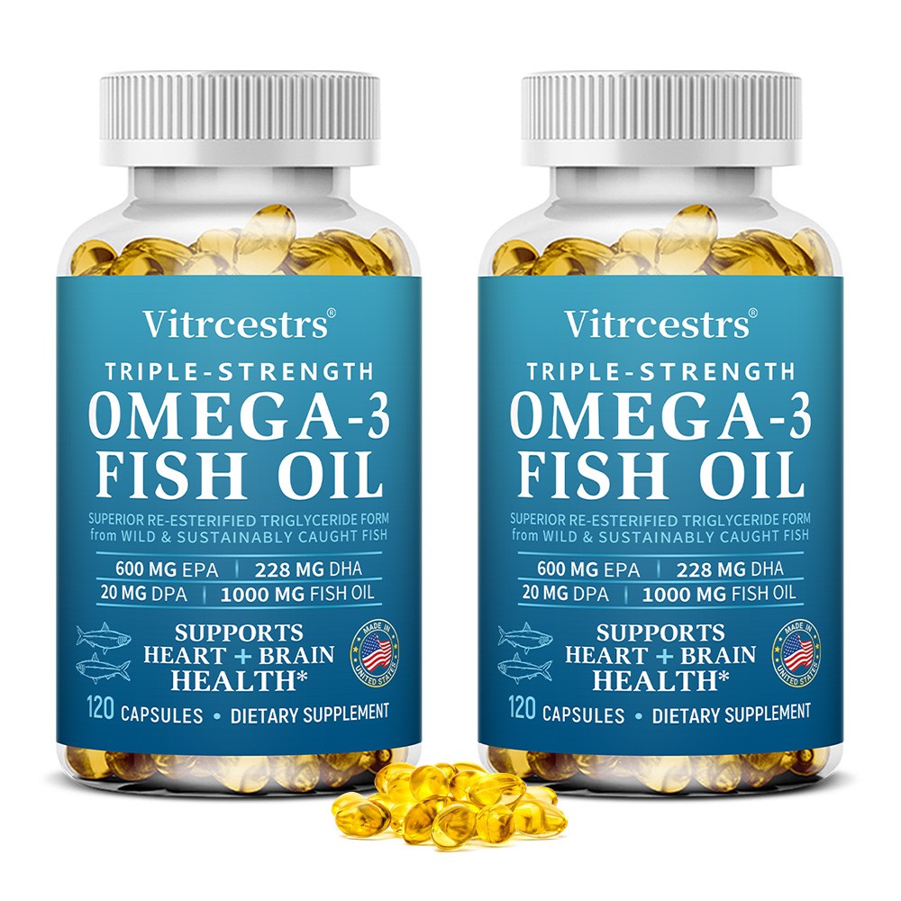 Vitrcestrs® Triple-Strength Omega-3 Fish Oil 1000mg | Heart & Brain Health Support