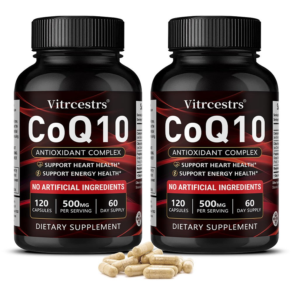 Vitrcestrs® CoQ10 500mg Antioxidant Complex | Heart & Cellular Energy Support