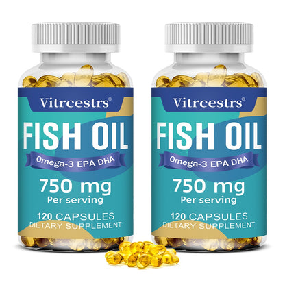 Vitrcestrs® Fish Oil 750mg Per Serving | Omega-3 EPA & DHA Heart & Brain Support