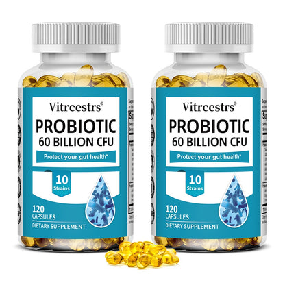 Vitrcestrs® Probiotic 60 Billion CFU | 10 Strains Gut Health & Digestive Support