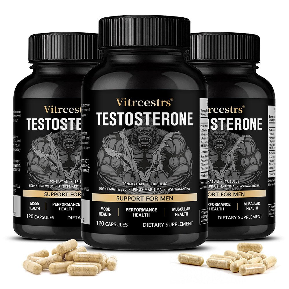 Vitrcestrs® Testosterone Support for Men | Tongkat Ali, Tribulus & Ashwagandha Complex