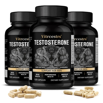 Vitrcestrs® Testosterone Support for Men | Tongkat Ali, Tribulus & Ashwagandha Complex