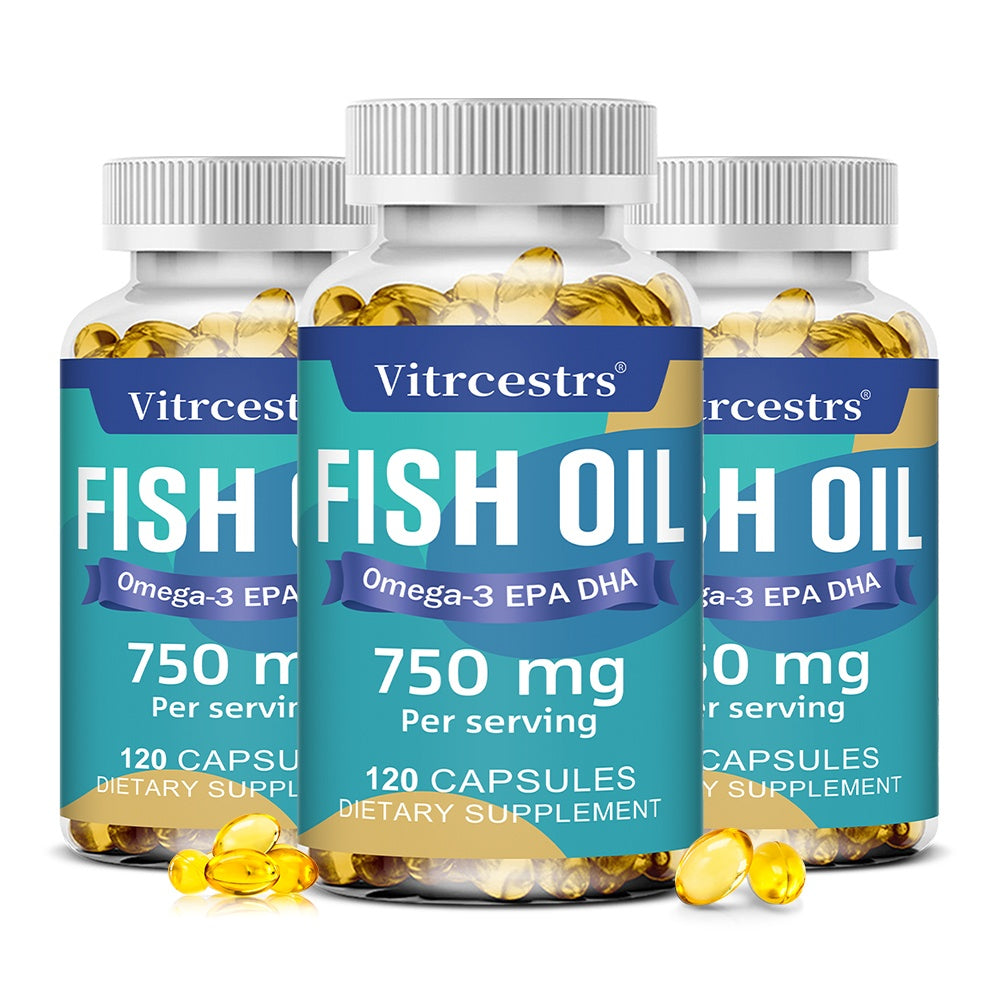 Vitrcestrs® Fish Oil 750mg Per Serving | Omega-3 EPA & DHA Heart & Brain Support