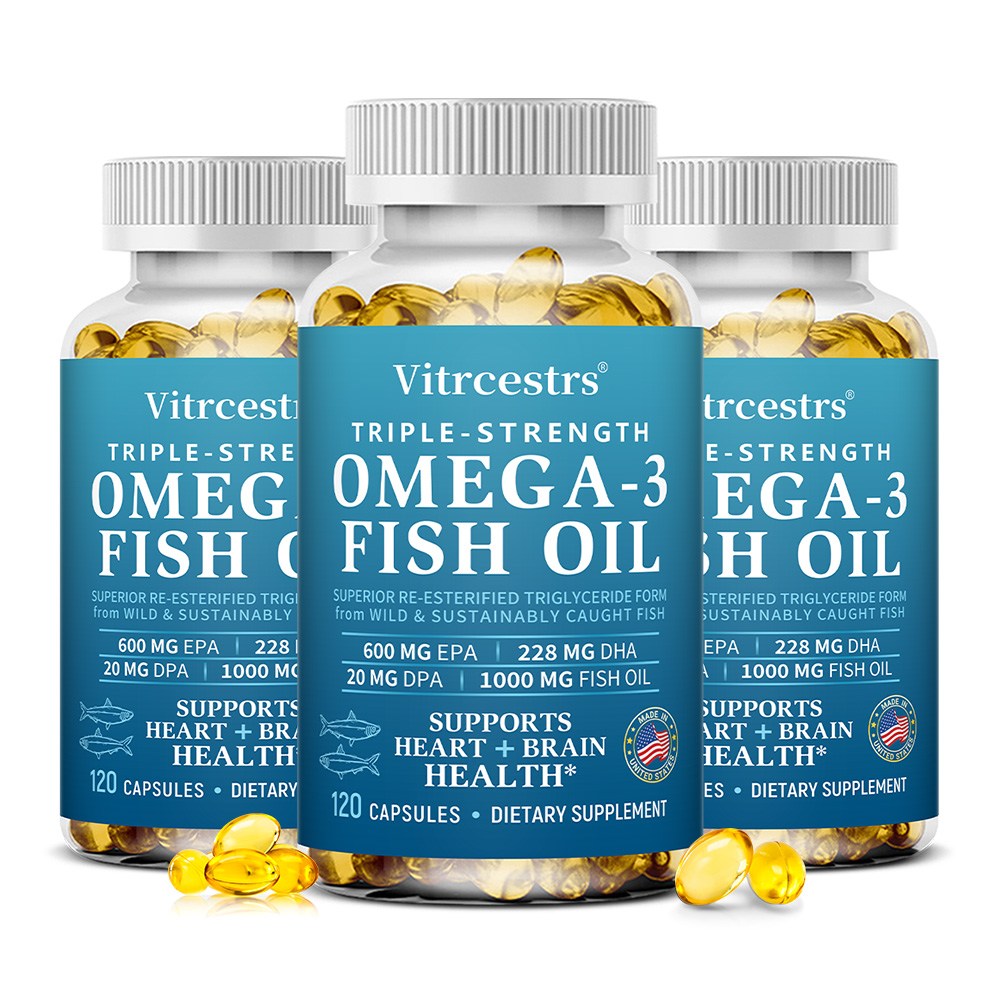 Vitrcestrs® Triple-Strength Omega-3 Fish Oil 1000mg | Heart & Brain Health Support