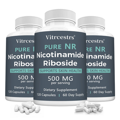 Vitrcestrs® Pure NR Nicotinamide Riboside 500mg | Cellular Energy & Skin Health Capsules