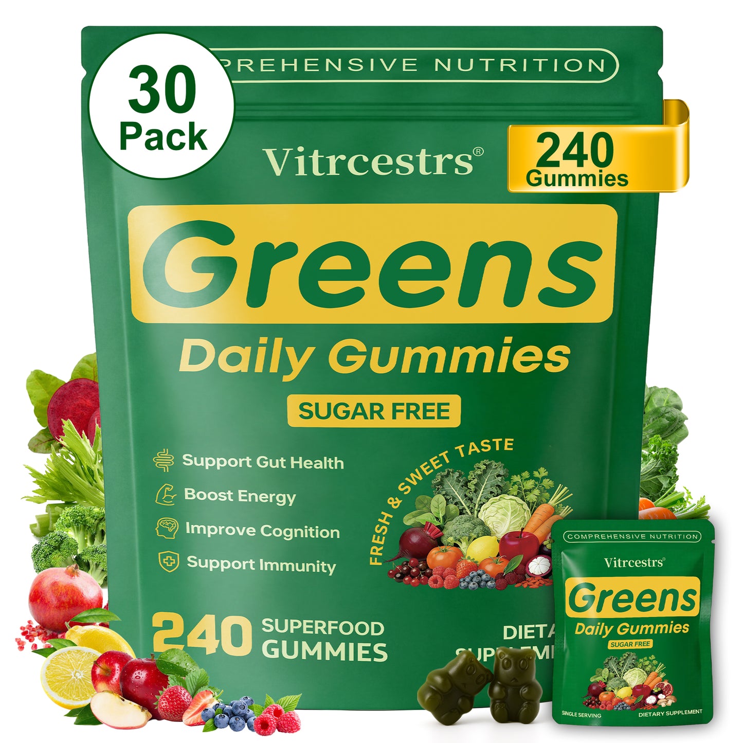 Super Greens Gummies – Gut & Digestive Support