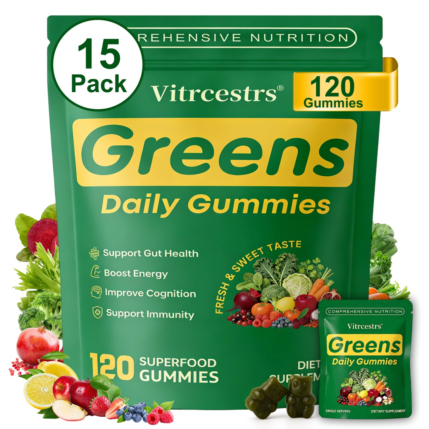 Super Greens Gummies – Gut & Digestive Support