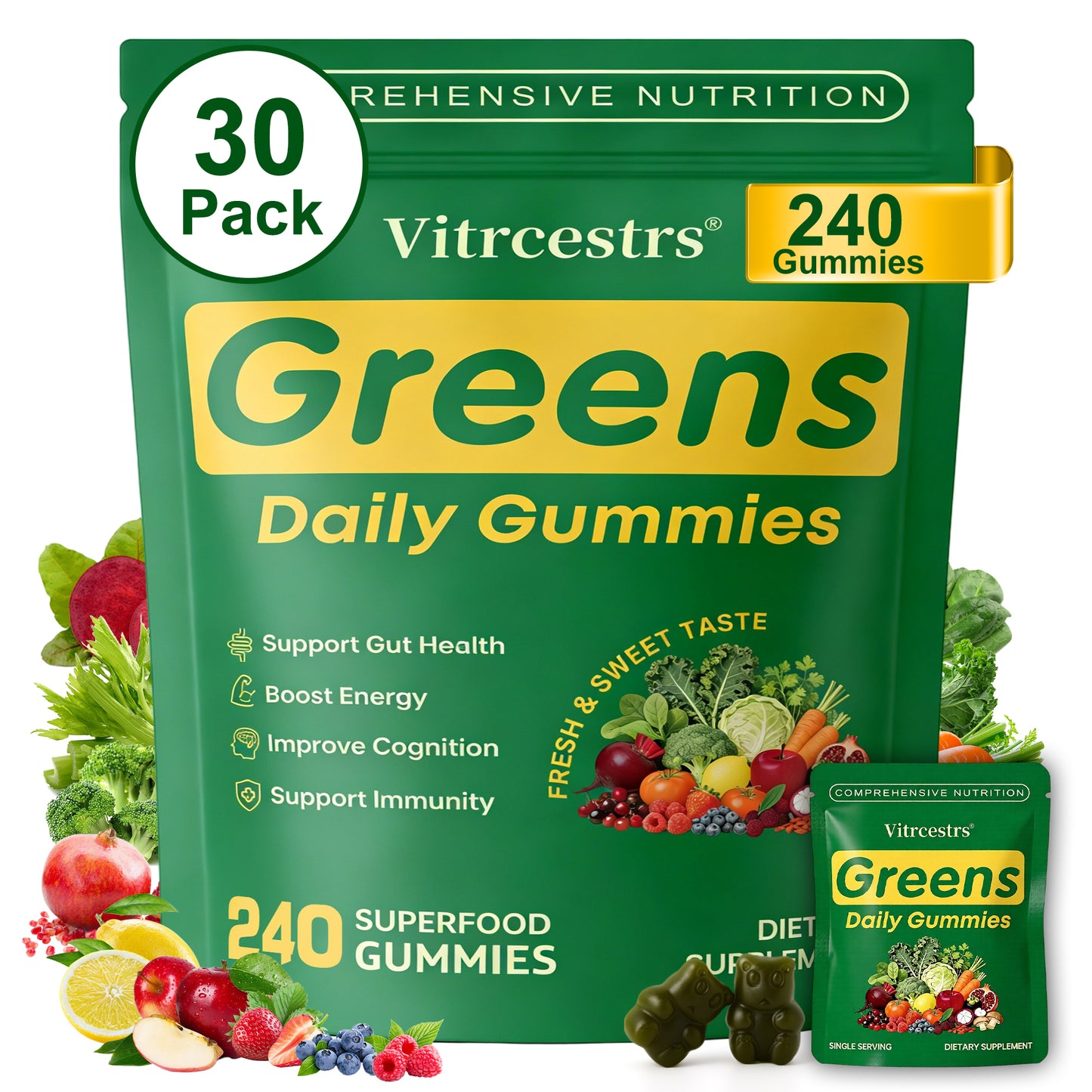 Super Greens Gummies – Gut & Digestive Support